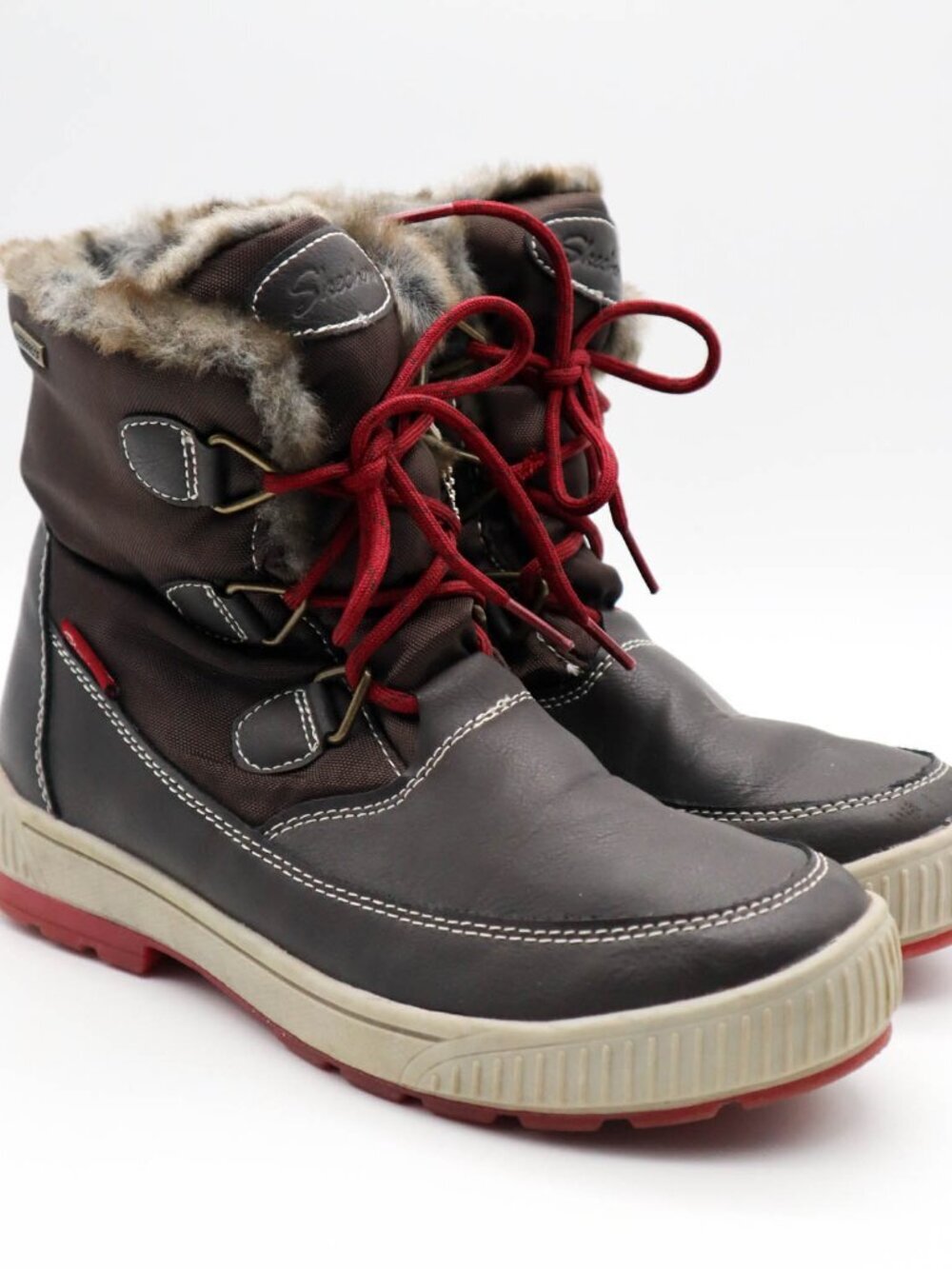 Skechers Woodland Winter Snow Boots Women’s Sz 7 Brown Waterproof Faux Fur Lined
